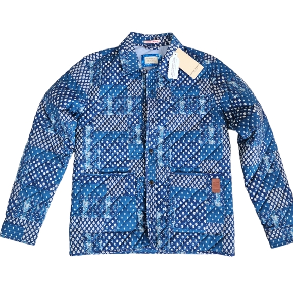 Scotch & Soda Printed QuiltedOvershirt in Blue for Men size small - Picture 3 of 11